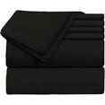 thumbnail image 3 of Cot Bed Sheet Sets of 4 Piece - 400TC Camper RV Tailers Cotton Sheets - 100% Egyptian Cotton 8" Deep Pocket Sleeper Truck Motorhomes & Air BNB Homes Sheets - Black Solid, Truck Size., 3 of 5