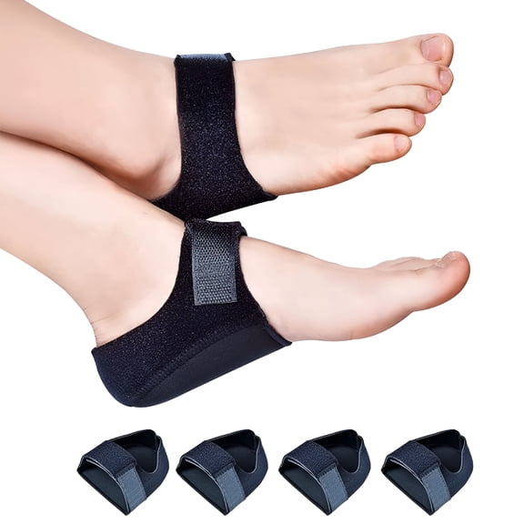 TELOLY Heel Cushion,(4Pcs) Gel Heel Cups for Heel Pain Plantar Fasciitis,Heel Pads Great for Aching Feet,Tendinitis,Bone Spur,Cracked Heel Repair,For Men & Women