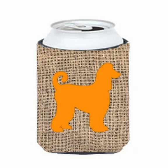 Carolines Treasures BB1066-BL-OR-CC Afghan Hound Burlap And Orange Can Or Bottle  Hugger