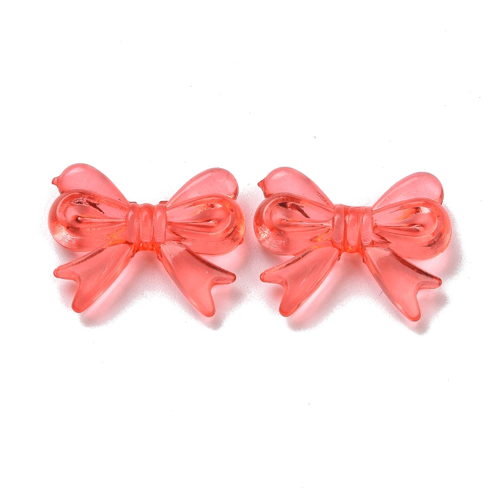 Transparent Acrylic Beads Bowknot Mixed color 14x18x4.5mm Hole: 2mm 917pcs/500g