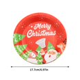 thumbnail image 4 of Taotanxi Paper Plates - 10-Count 7" x 7" Disposable Christmas Party Supply Dessert Plates in 9 Designs (Red, Green), 4 of 7