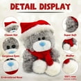 thumbnail image 2 of Made By Aliens 6 Inches Xmas Gray Adorable Soft and Hairy Santa Teddy Bear with Hat and Scarf, Stuffed Animal Holiday Toys Christmas Accessories  (Qbeba Bear Gray), 2 of 8