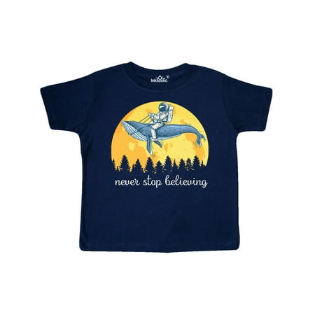 

Inktastic Never Stop Believing Astronaut Whale Gift Toddler Boy or Toddler Girl T-Shirt