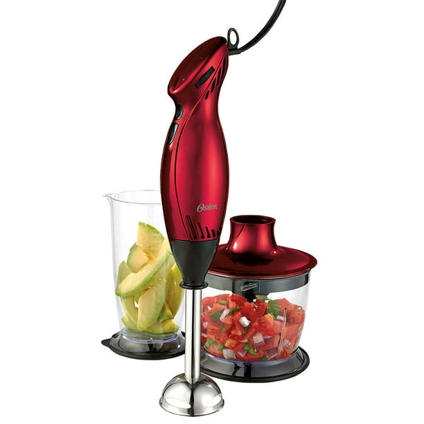 Oster FPSTHB26RDP000 2 Speed Immersion Hand Blender Food Chopper Attachment Red