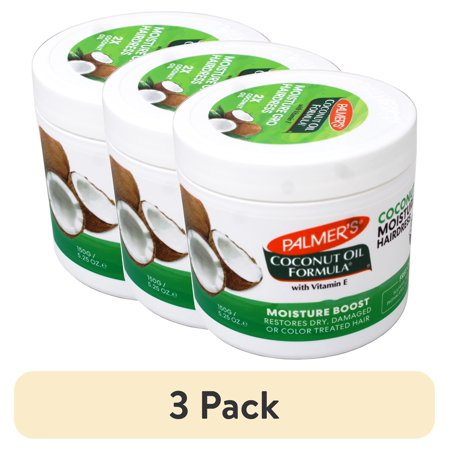 (3 pack) Palmers Coconut Oil Moisture Gro Hairdress Restores Dry Damaged or Color Treated Hair 5.25 Ounce