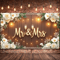 thumbnail image 3 of Elegant Design Wedding Banner Mr & Mrs Champagne Flowers Garland for Wedding Reception Romantic Event Anniversary, 3 of 8