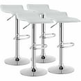 thumbnail image 1 of Gymax Set of 4 Swivel Bar Stool PU Leather Adjustable Kitchen Counter Bar Chair White, 1 of 10