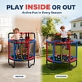 thumbnail image 5 of 55” Toddler Trampoline for Kids with Enclosure, Kids Trampoline, SEGMART Indoor Trampoline, Small Trampolines for Kids, Mini Trampoline with Sandbag, Rings, Ocean Balls, Gifts for Boys, Girls, 5 of 7