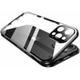 thumbnail image 1 of KOMI 360° Full Body Case Compatible with iPhone 16 Plus Clear Case with Lock and Screen Protector Camera Protector Clear Double Sided Glass Magnetic Aluminium Alloy Bumper Case, Black, 1 of 5