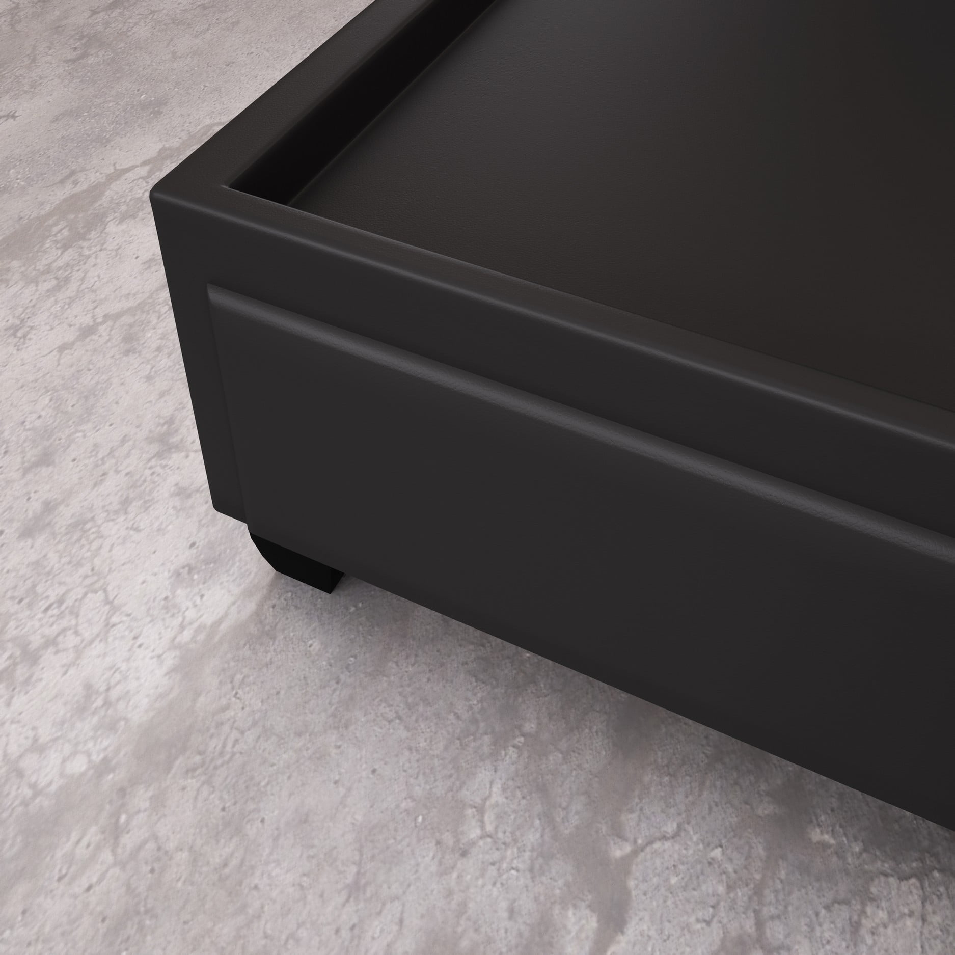Boyd Sleep Parma Upholstered Faux Leather Platform Storage Bed, Queen, Black