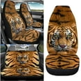 thumbnail image 2 of KUIFORTI Tiger Stripes Car Seat Covers Full Set, Automotive Seat Covers Accessories Breathable Front Car Seat Cover Pack of 4 Car Seat Protector Cushion Pad Mat Easy to Install, 2 of 7