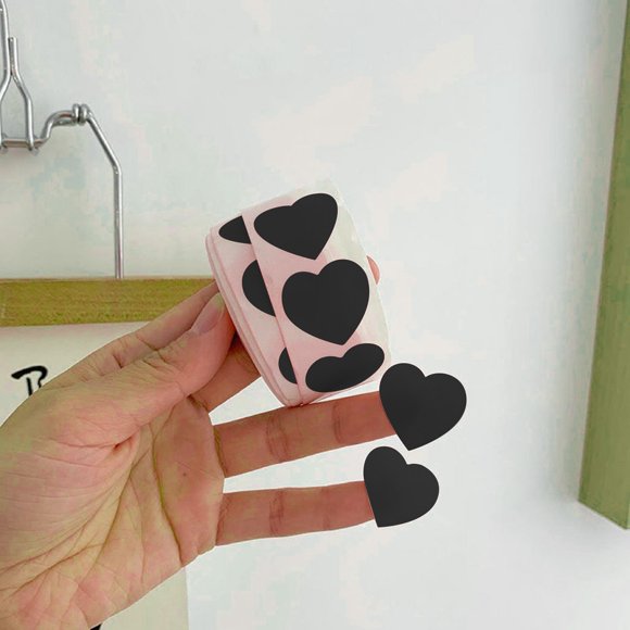 Blank Heart Stickers Self Roll for Heart Shaped Labels and in Sticker Pack for Crafting and Organization