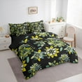 thumbnail image 3 of Homewish Vintage Bohemian Flower Bedding Comforter Set 7pcs, Black Green King Bedding Sets, Hippie Plant Botanical Reversible Bed Sheets, Super Cozy Room Decor, 3 of 7