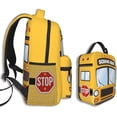 thumbnail image 4 of School bus Backpack With Lunch bag Set, Funny Bookbag With Lunch Box for Elementary Middle School, Large Travel Laptop Backpacks, Durable Lightweight School Bags, 4 of 9
