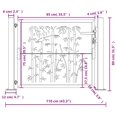 thumbnail image 2 of vidaXL Garden Gate Anthracite 39.4x29.5" Steel Bamboo Design, 2 of 6