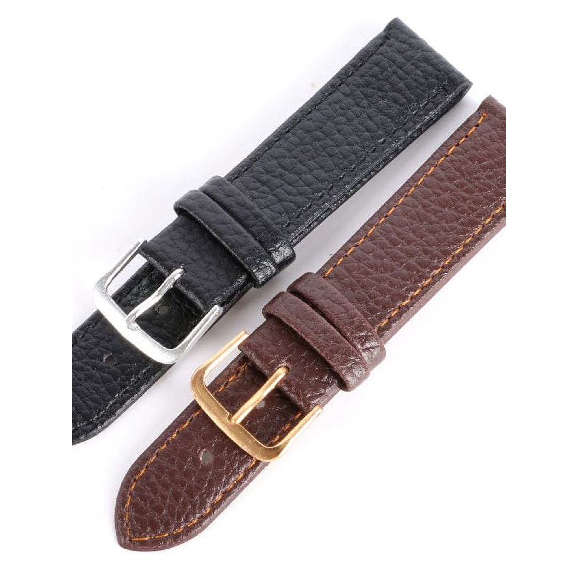 DESIGNICE Genuine Soft Leather Watch Band Replacement Strap 12-22mm, Quick Release Wristwatch Bracelet for Men and Women, Black/Coffee