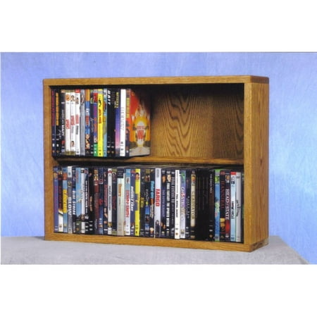 Solid Wood Veneer Cd Dvd - The Wood Shed Solid Oak 2 Row Dowel CD / DVD Combination Media Rack - 24 in. Wide