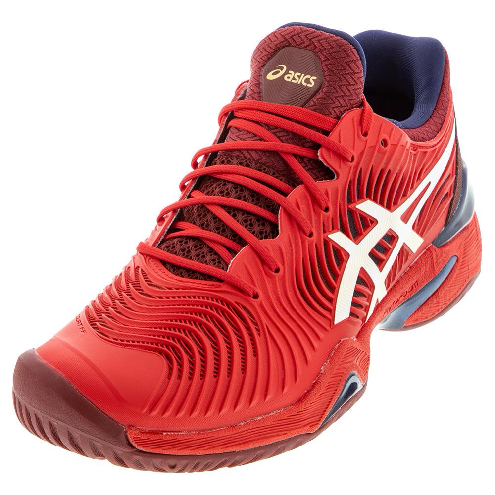 Men`s Court FF 2 Tennis Shoes Classic Red and White