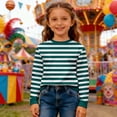 thumbnail image 2 of oqasdz Sweatshirts for Girls Kids Children Striped Long Sleeve Crewneck Sweatshirt for Boys Fashion Pullover Top Durable Soft Casual Holiday, 2 of 5