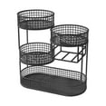 thumbnail image 2 of Cesta de frutas de metal de múltiples niveles de hierro forjado Counter Counter Gran capacidad Vegetales Estado de almacenamiento de vegetales soporte Negro, 2 of 8