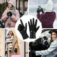 thumbnail image 6 of Winter Gloves for Women Touchscreen, Womens Gloves Chevron Spandex Fleece Lined, Gloves for Women Leather Anti-Slip, 6 of 7