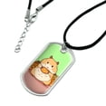 thumbnail image 2 of Hamster Eating Stash of Food Military Dog Tag Pendant Necklace with Cord, 2 of 4