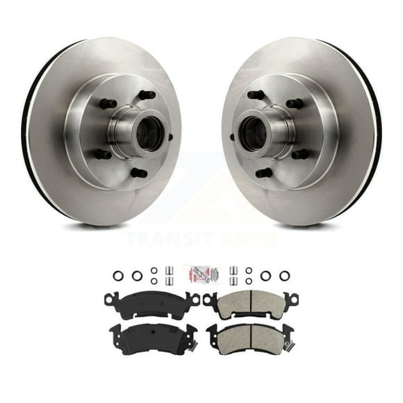 Transit Auto Front Brake Rotors & Semi-Metallic Pad Kit for Car Chevrolet GMC C10 C1500 G20 G2500 Cadillac Brougham Fleetwood R10 R1500 G10 G1500 DeVille Suburban K5 Blazer Jimmy Commercial K8A-100015