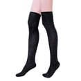thumbnail image 1 of Guardurnaity Calcetín largo hasta el muslo, calcetines sexis a rayas JK por encima de la rodilla, estilo pijo, calentadores de piernas japoneses Medias Negro, 1 of 5