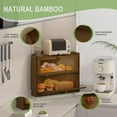 thumbnail image 4 of Bamboo Corner Bread Box for Kitchen Countertop, Large Bread Container Storage Bamboo Wooden Farmhouse Bread Box with Window Bread Holder, 4 of 14