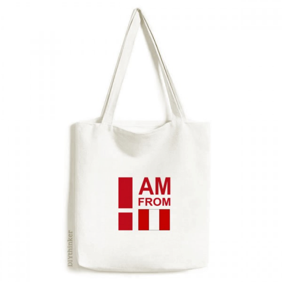 I Am From Peru Art Deco Fashion Tote Canvas Bag Shopping Satchel Casual Handbag