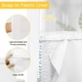 thumbnail image 3 of No Hook Shower Curtains with Snap-in Liner Set, Teal Blue Coastal Waterproof Hotel Style Bathroom Shower Curtain, Summer Lobster Coral Nautical Breathable Mesh Top Window Bath Curtains 60''x72'', 3 of 9