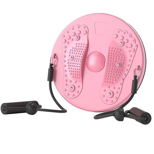 Hugtrwg Health Trainer Twist Cintura Disco para Adelgazar Y Fortalecer (Rosa Con Cuerda)