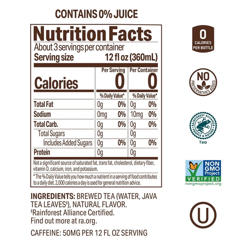 Tejava Peach Black Tea Unsweetened, 1 Liter