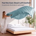 thumbnail image 4 of Unikome Lightweight Goose Feather Fiber Comforter, Cal King Size, Soft Duvet Insert with Box Stitch Design, 8 Loops, Machine Washable, 108 x 94 in, Blue, 4 of 10