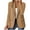 Khaki, variant on Women Solid Color Jacket Suit Fake Pocket Long Sleeve Cardigan Turn-Down Collar Blazer Button Coat Dressy Casual Suits Summer Work Office Tops