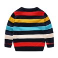 thumbnail image 5 of Toddler Baby Cotton Knit Sweater Cartoon Embroidered Knitted Long Sleeve Crewneck Striped Cotton Pullover Sweatshirt Toddler Winter Clothes for Girls Boys Kids Size 8-9, 5 of 8