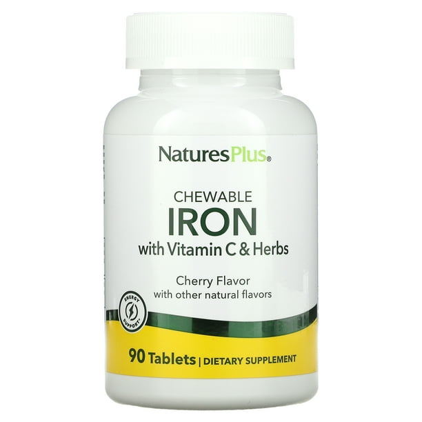 Nature's Plus Chewable Iron with Vitamin C and Herbs 90 Chewable