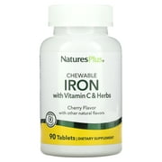 Nature's Plus - Chewable Iron with Vitamin C and Herbs - 90 Chewable Tablets