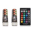 thumbnail image 1 of Bombilla LED RGB T10 w5w 12SMD COB canbus 194 168 para coche con control remoto, luz de lectura con flash/estroboscópico, luces de gálibo, estilo A, 1 of 5