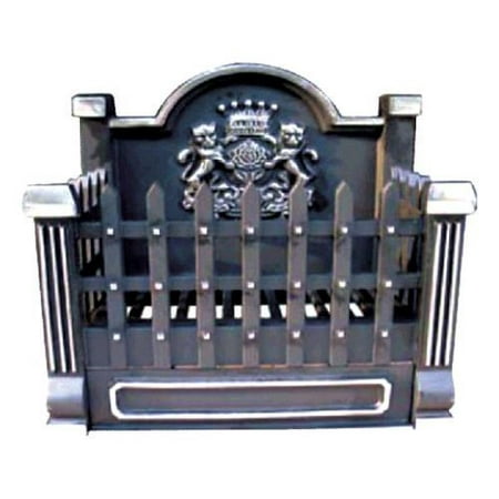 CI920 Black Cast Iron Basket Grate with Fireback - 18 (Best Way To Clean Cast Iron Stove Grates)