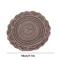 thumbnail image 5 of WKSCLPAI Ramie Cotton Yarn Table Mats Hand-woven, 7.1" x 7.1" Insulated Tea Coasters, Cute Placemat with Lace, Holiday Party Table Decoration Mats for Fall, 5 of 5