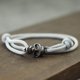 thumbnail image 3 of Pulsera de calavera gótica para hombre, brazalete deslizante hecho a mano, ajustable, cuerda fina, fácil gancho, esqueleto náutico, nueva, 3 of 5