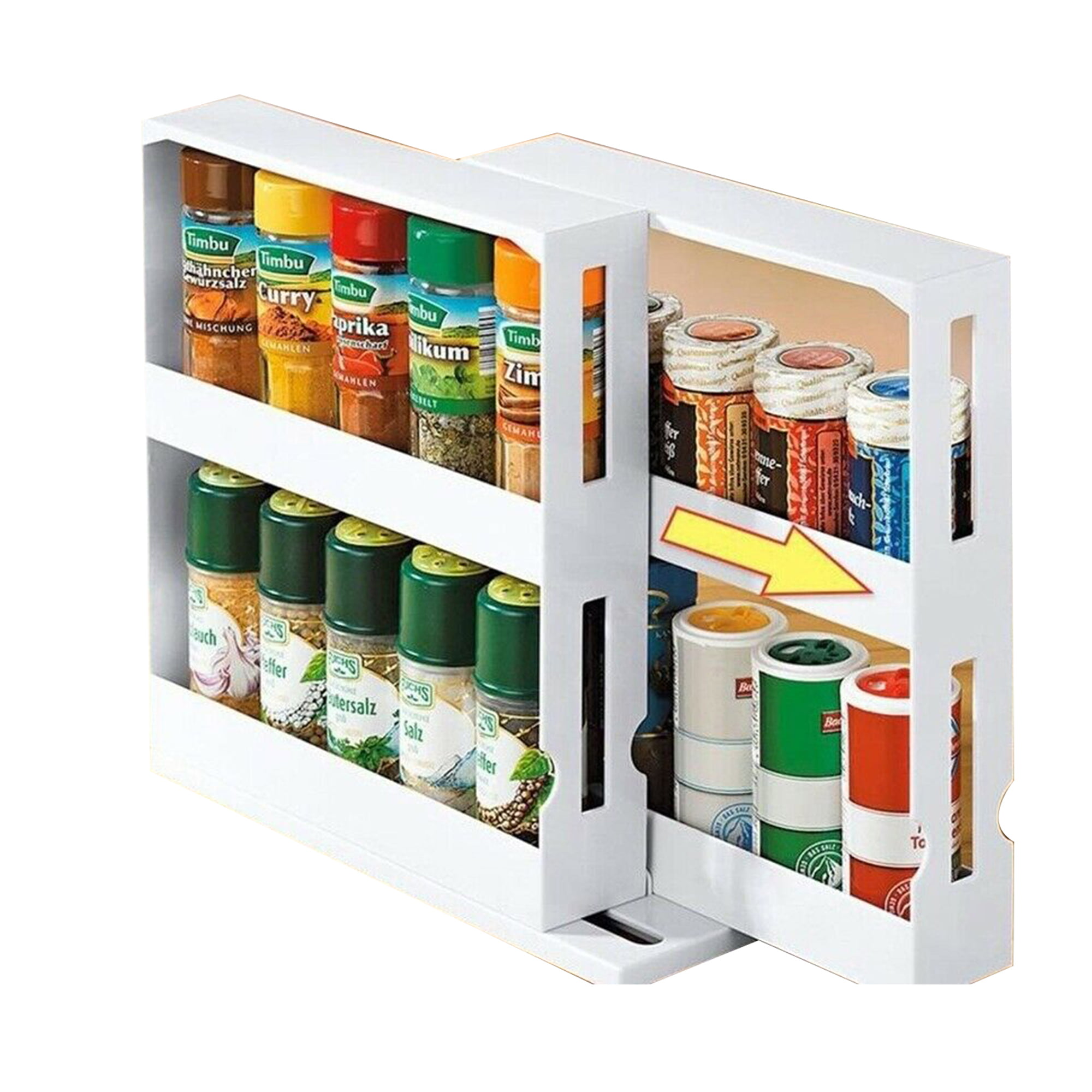 Multi-Function Kitchen Storage Jars Rack Seasoning Spice Rack Rotating Organizer 