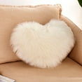 thumbnail image 3 of Funda de cojín con forma de corazón rizado suave Blanco, 3 of 7