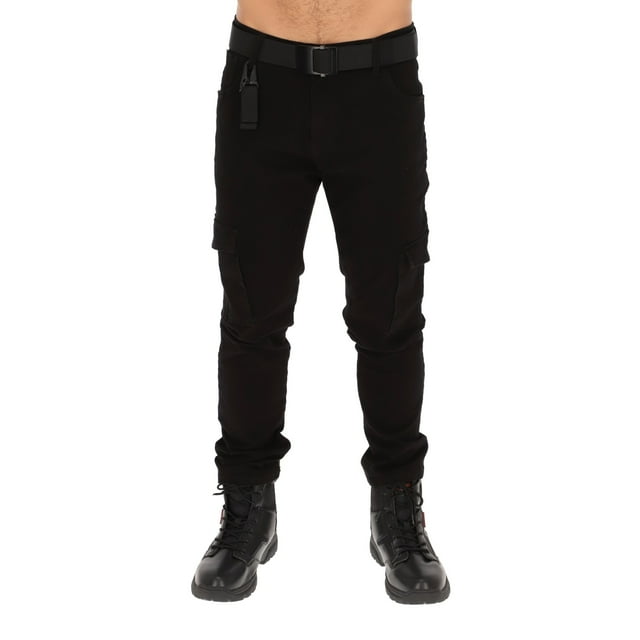 Pantalón Táctico Militar Skinny para Hombre de Gabardina con Bolsas Cargo: Estilo Commando, Resistencia y Funcionalidad en un Diseño Ajustado y Moderno Talla 38