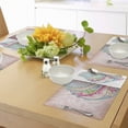 thumbnail image 4 of Ambesonne Ocean Place Mats Set of 4, Seashells Ornate Vivid, Standard Size, Pink Blue Green, 4 of 6