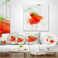 thumbnail image 4 of Designart Red Rose Watercolor Illustration - Floral Throw Pillow - 12x20, 4 of 5
