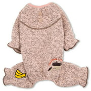 Bark-Zz Designer Full Body Thermal Pet Jumpsuit Pajamas , Pink - Small