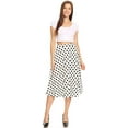 thumbnail image 4 of Women's Casual High Waist A-Line Midi Skirt with Elastic Waistband, 4 of 5