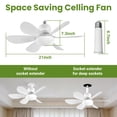 thumbnail image 6 of GUPUP Screw-in Ceiling Fans with Lights and Remote Control, 21" Socket Fan Light for Bedroom Patio Living Room, White, 6 of 7